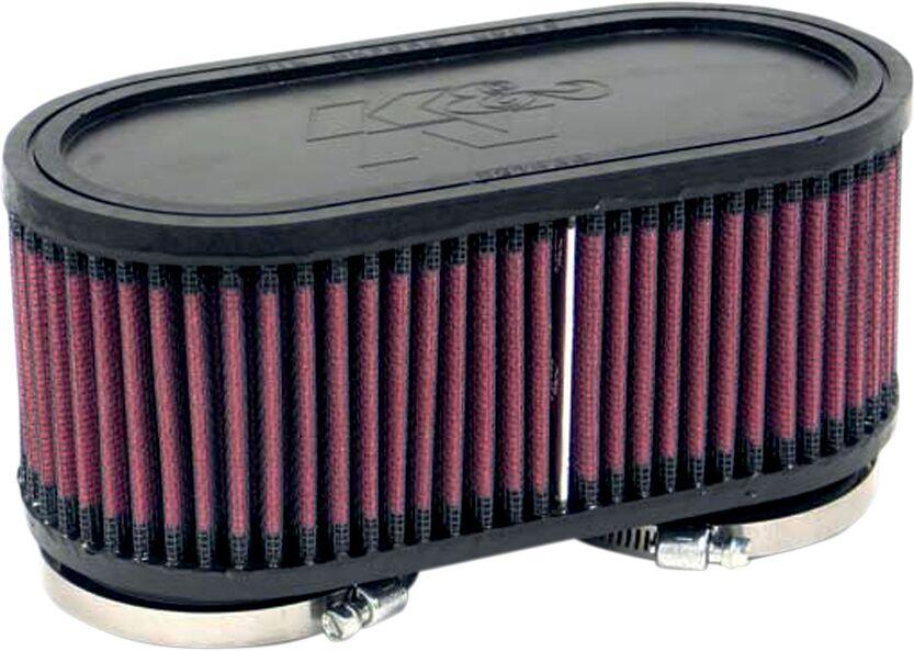 RU-2970 - K&N Clamp On Air Filters For Suzuki GS 500 E 1989-2007 - Black/Red