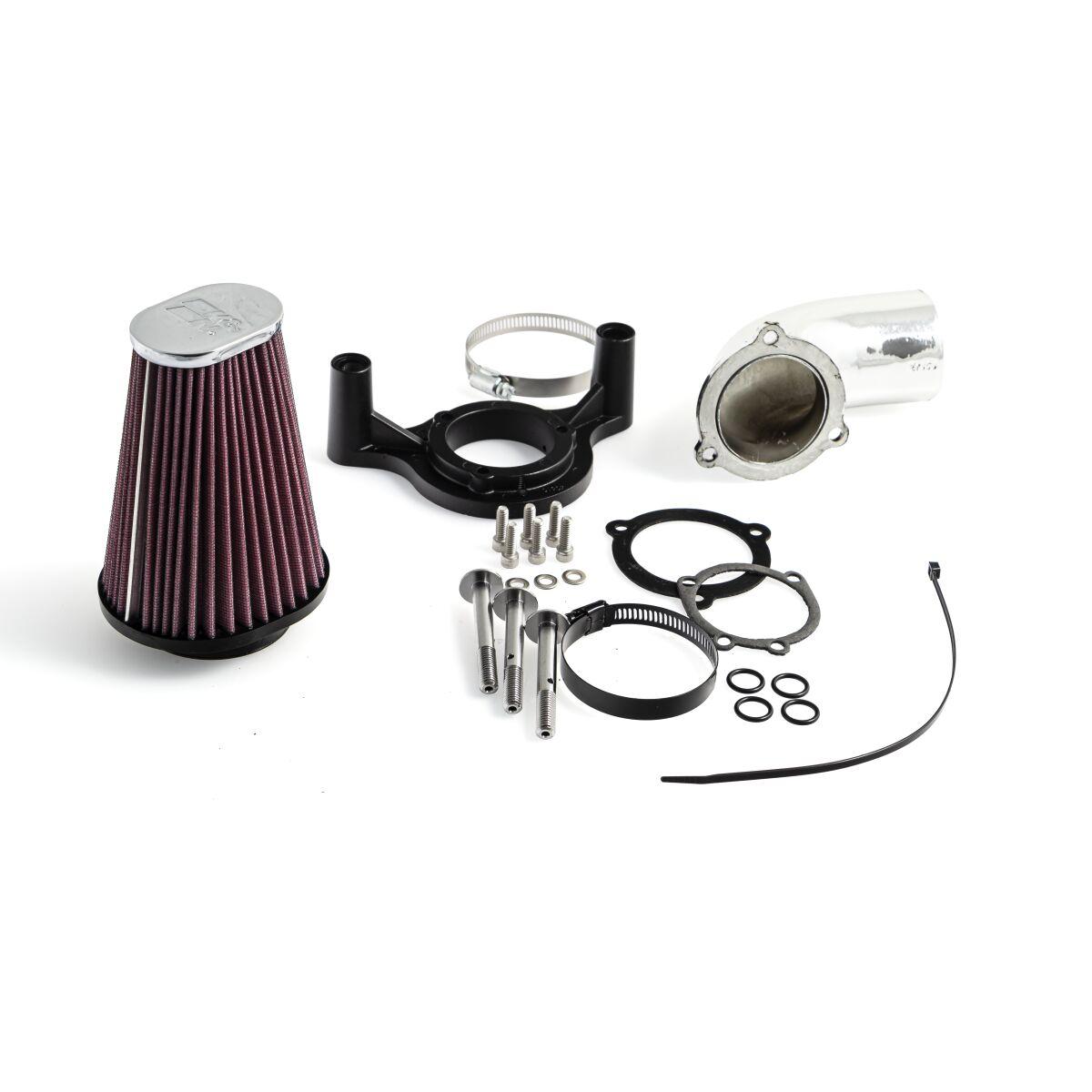 57-1125P - K&N Universal Clamp On Air Filter For Harley Davidson FLD 1690 2012-2013 - Black/Red