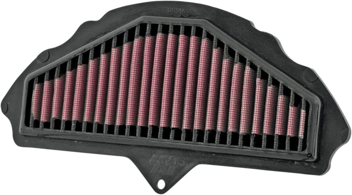 KA-1008 - K&N High Flow Air Filter For Kawasaki ZX-10 R 1000 2008-2010 - Black/Red