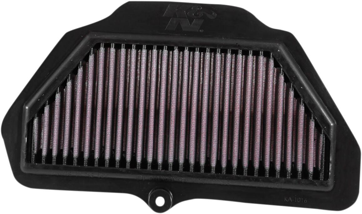 KA-1016R - K&N High Flow Air Filter For Kawasaki ZX-10 R 1000 2016-2024 - Black/Red