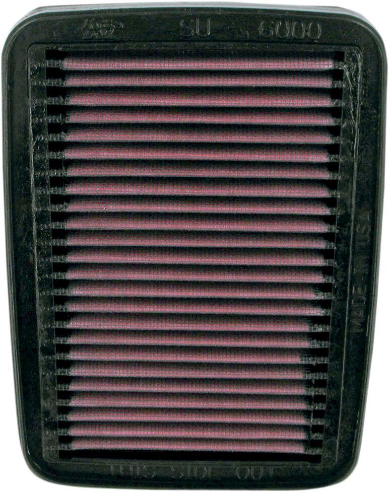 SU-6000 - K&N High Flow Air Filter For Suzuki GSF 1200 2000-2005 - Black/Red