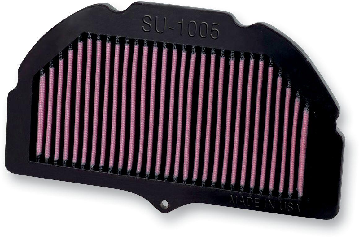 SU-1005 - K&N High Flow Air Filter For Suzuki GSX-R 1000 2005-2008 - Black/Red