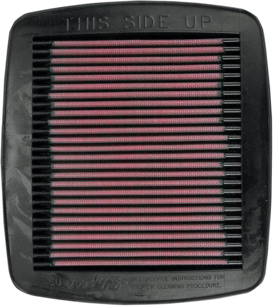 SU-7593 - K&N High Flow Air Filter For Suzuki GSF 1200 1996-2000 - Black/Red