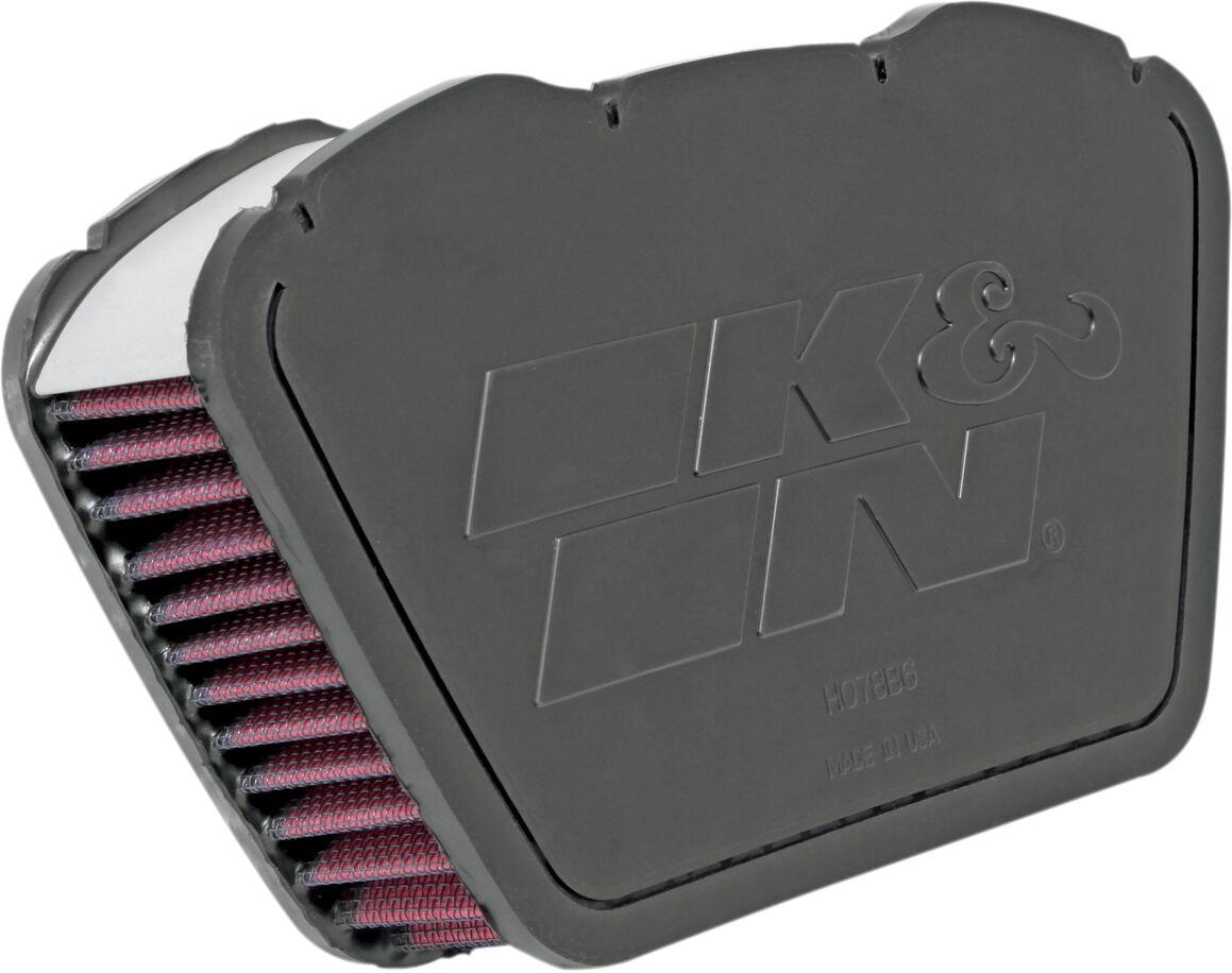 YA-1307 - K&N High Flow Air Filter For Yamaha XVS 1300 A 2007-2013 - Black/Red