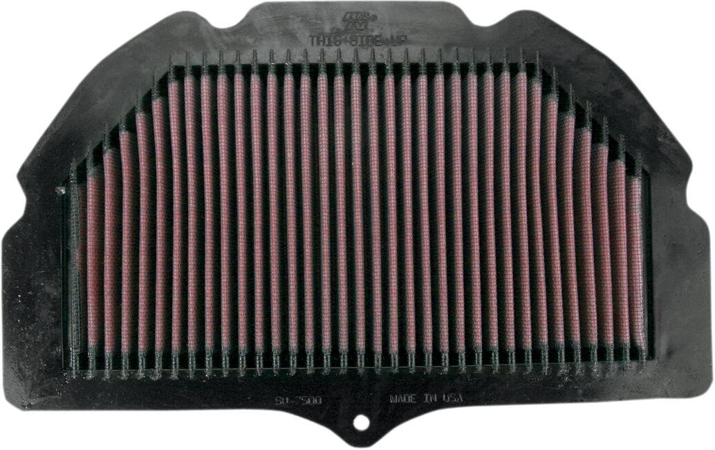 SU-7500 - K&N High Flow Air Filter For Suzuki GSX-R 1000 2001-2004 - Black/Red