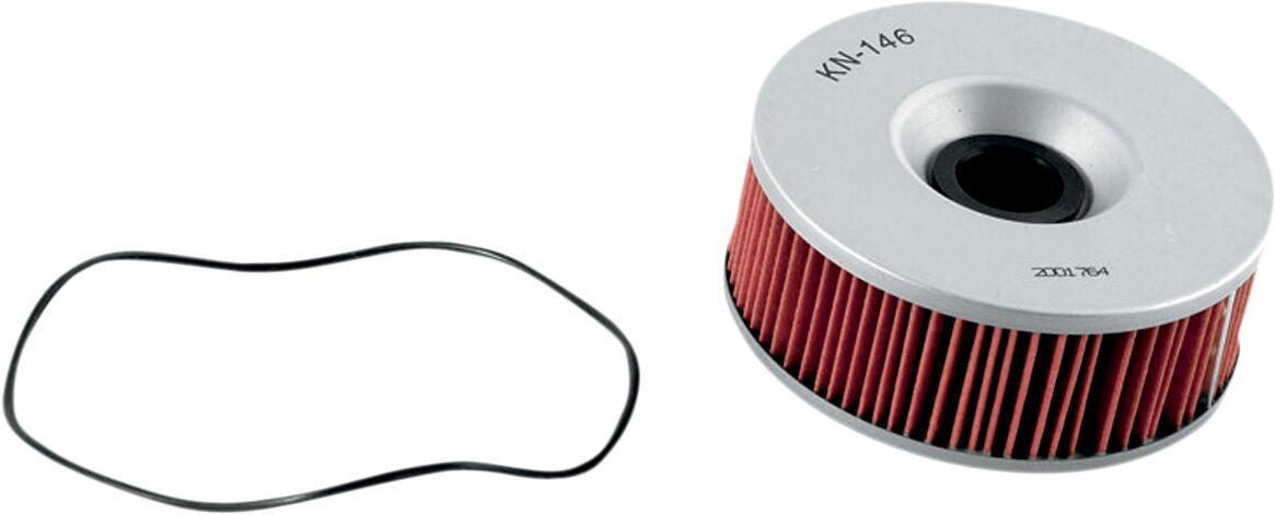 KN-146 - K&N Performance Oil Filter For Yamaha VMX-12 1200 1987-1995 - Red/Silver