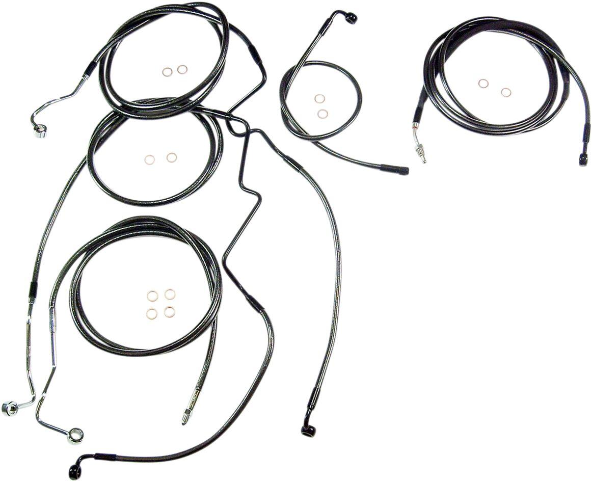 487844 - Magnum Shielding Pearl Designer Handlebar Cable Install Kit For Harley Davidson FLHT 1750 2019-2020 25.5cm (10") - Black