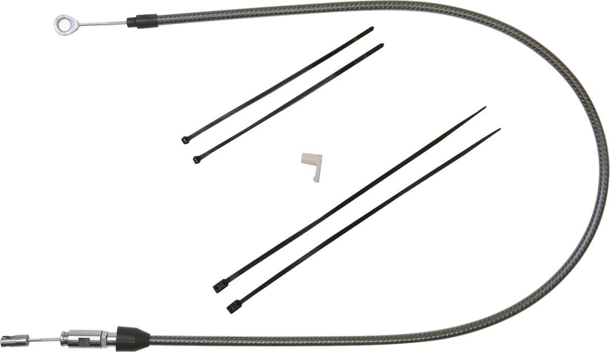 723411HE - Magnum Shielding KarbonFibr Quick Connect Clutch Cable For Harley Davidson FLDE 1750 2018-2020 114.5 cm (45") - Carbon Fiber/Silver