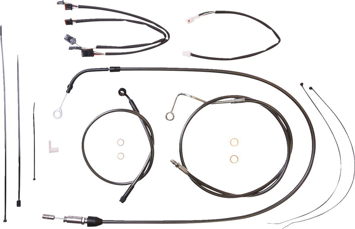 4871171 - Magnum Shielding Pearl Designer Handlebar Cable Install Kit For Harley Davidson FLH 1868 2021 30.5 - 35.5cm (12" - 14") - Black