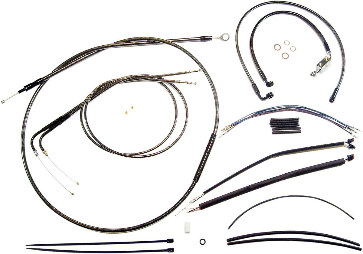 487181 - Magnum Shielding Pearl Designer Handlebar Cable Install Kit For Harley Davidson FXDB 1584 2012-2013 30.5 - 35.5cm (12" - 14") - Black