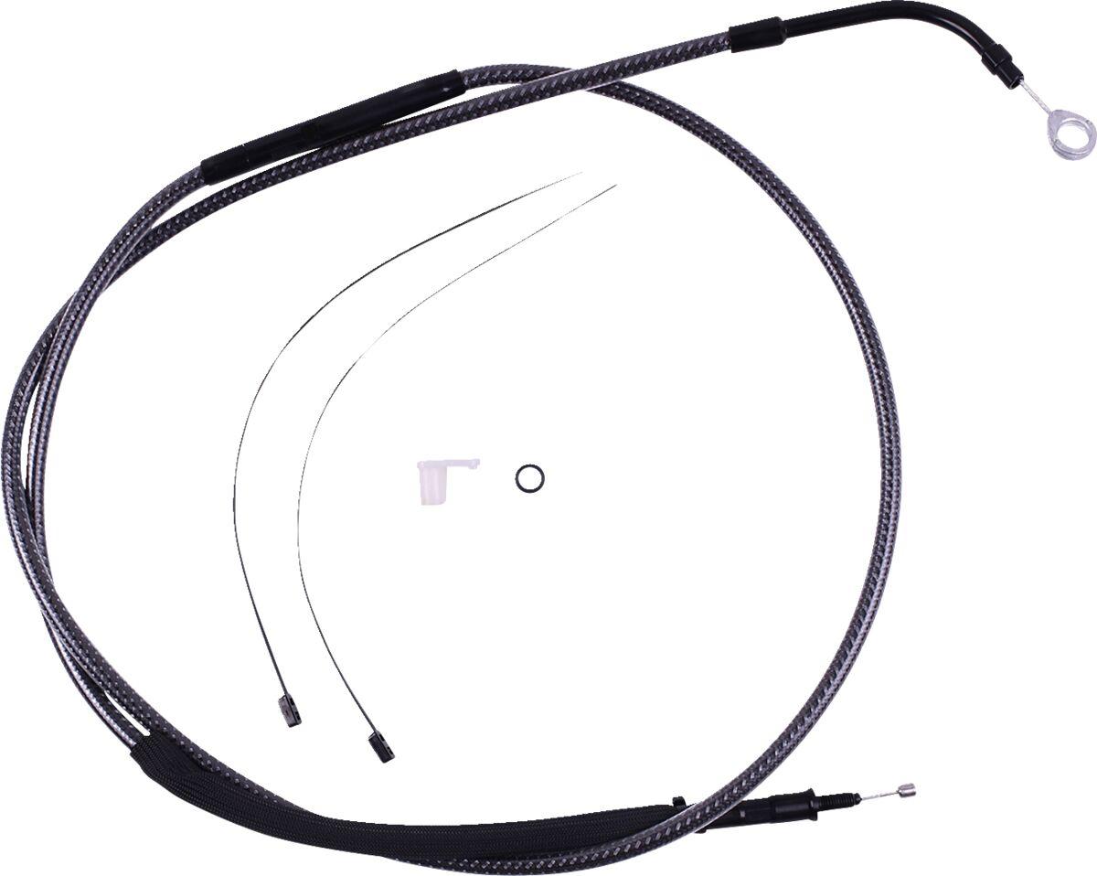 7236HE - Magnum Shielding Polished KarbonFibr Clutch Cable For Harley Davidson FLH 1868 2021 167 cm (65-3/4") - Carbon Fiber/Silver