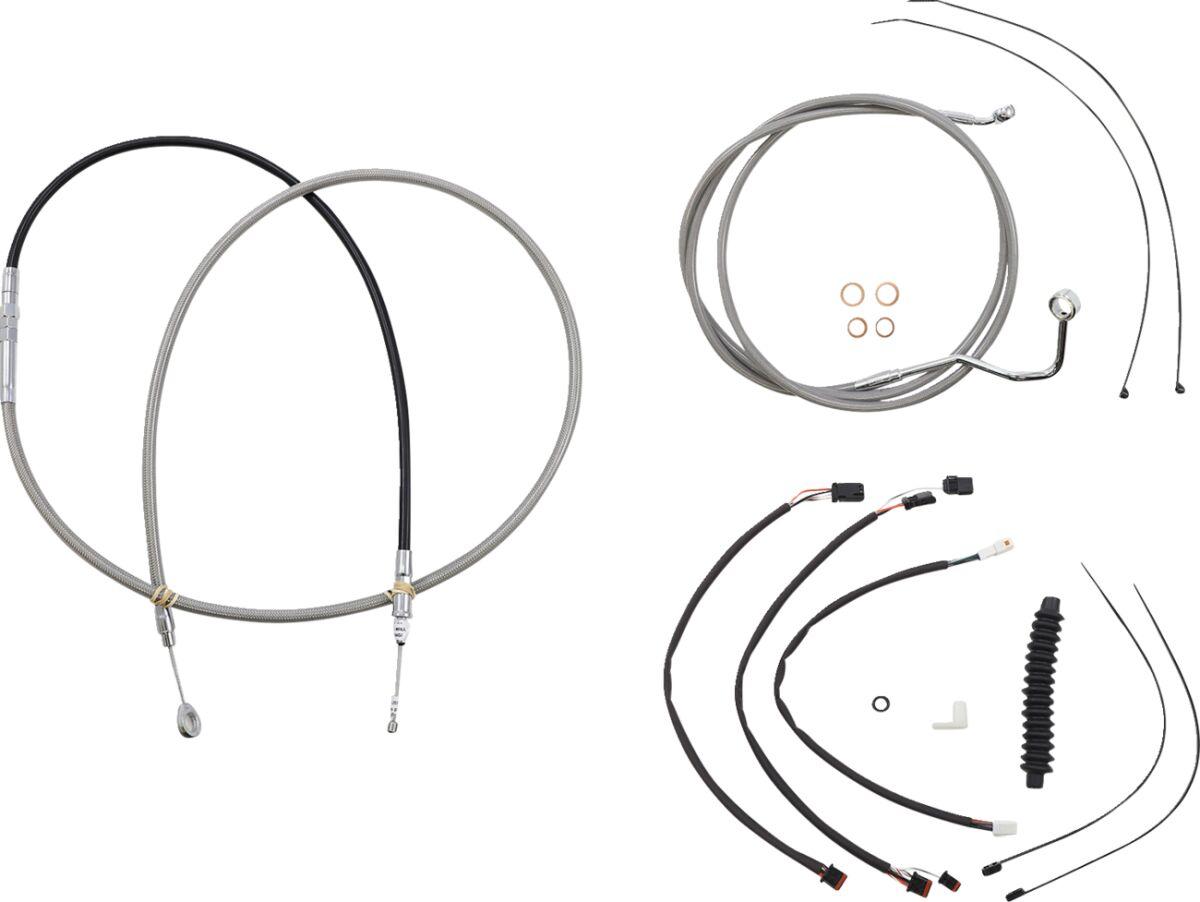 589982 - Magnum Shielding XR Handlebar Cable Install Kit For Harley Davidson FLTRK 1868 2021-2024 38 - 43cm (15" - 17") - Chrome/Clear-Coated