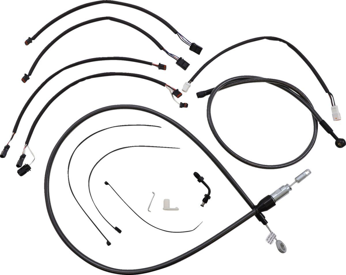 4871181 - Magnum Shielding Pearl Designer Handlebar Cable Install Kit For Harley Davidson FLDE 1750 2018-2020 30.5 - 35.5cm (12" - 14") - Black