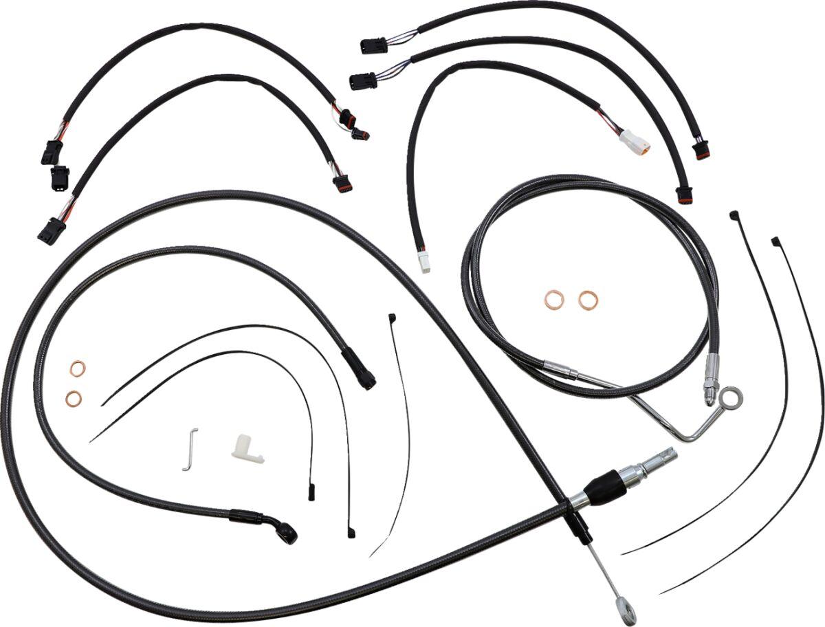 4871131 - Magnum Shielding Pearl Designer Handlebar Cable Install Kit For Harley Davidson FLHRXS 1868 2021-2024 30.5 - 35.5cm (12" - 14") - Black