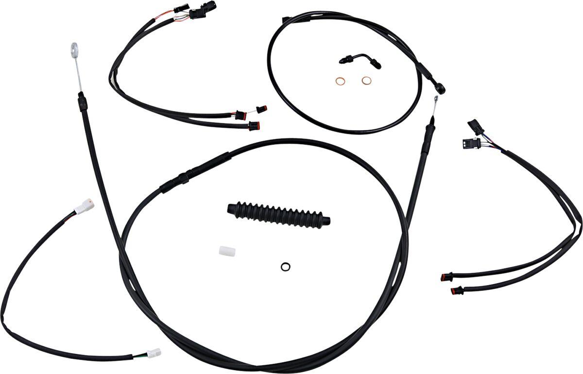 486962 - Magnum Shielding XR Handlebar Cable Install Kit For Harley Davidson FLDE 1750 2018-2020 38 - 43cm (15" - 17") - Black