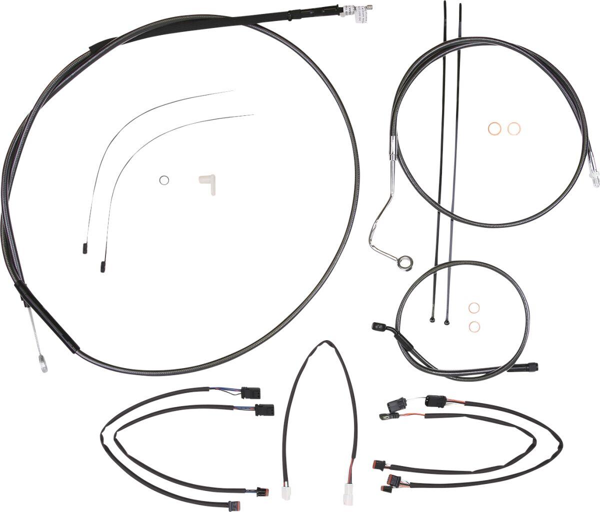 4871022 - Magnum Shielding Pearl Designer Handlebar Cable Install Kit For Harley Davidson FLHRXS 1868 2021-2024 38 - 43cm (15" - 17") - Black
