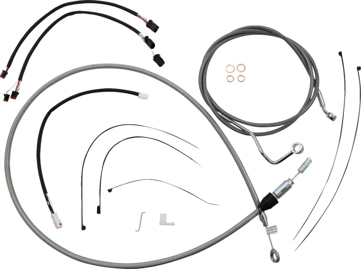 5891141 - Magnum Shielding XR Handlebar Cable Install Kit For Harley Davidson FLTRK 1868 2021-2024 30.5 - 35.5cm (12" - 14") - Chrome/Clear-Coated