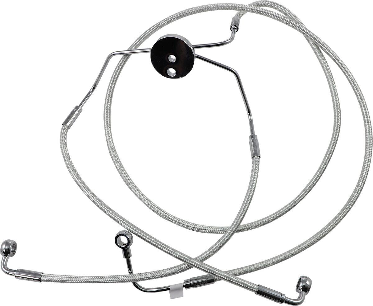 37010 - Magnum Shielding Designer Series Front Lower Brake Hose Kit For Harley Davidson FLHR 1584 2008-2009 Front/Lower - Chrome/Sterling Chromite® II