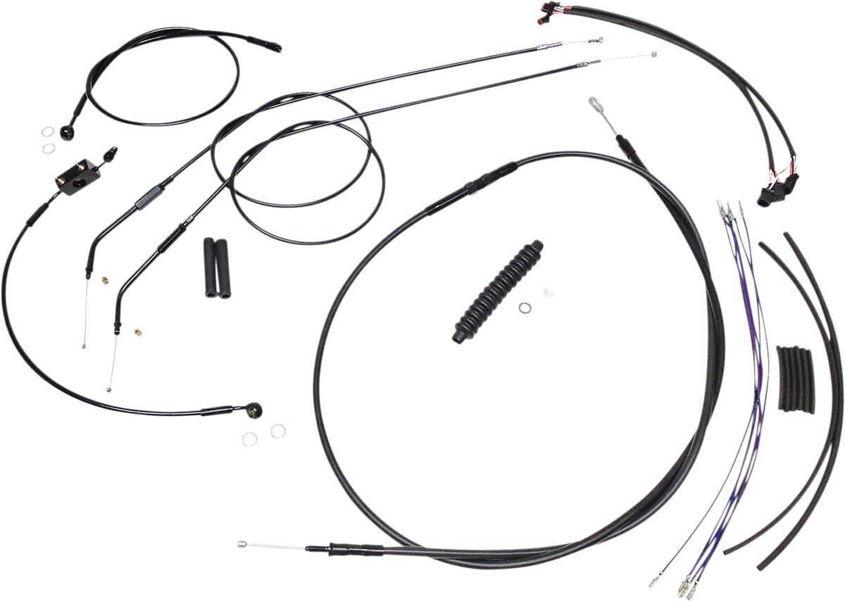 486672 - Magnum Shielding XR Handlebar Cable Install Kit For Harley Davidson XL 1200 C 25.5 - 30.5cm (10" - 12") - Black