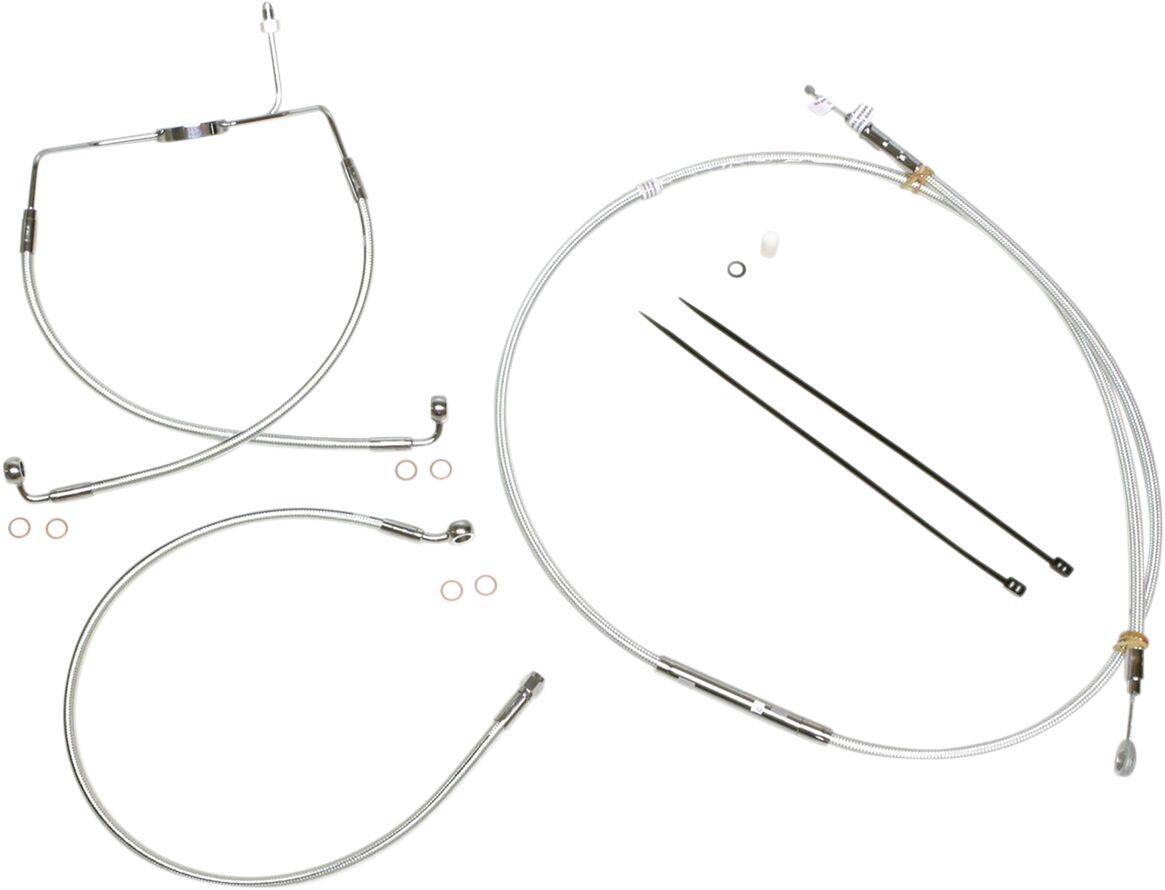 387304 - Magnum Shielding Sterling Chromite II Designer Handlebar Cable Install Kit For Harley Davidson FLHR 1584 2008 25.5cm (10") - Chrome/Clear-Coated