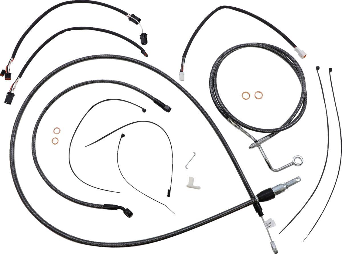 7871142 - Magnum Shielding KarbonFibr Designer Handlebar Cable Install Kit For Harley Davidson FLTRK 1868 2021-2024 38 - 43cm (15" - 17") - Carbon Fiber/Silver