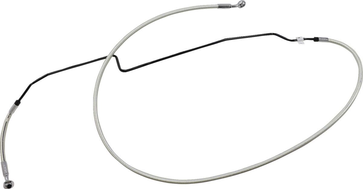 AS375144 - Magnum Shielding Braided Brake Hose For Indian Challenger 108 2020-2024 Front/Lower Or Upper +10.2 cm (4") - Chrome/Sterling Chromite® II