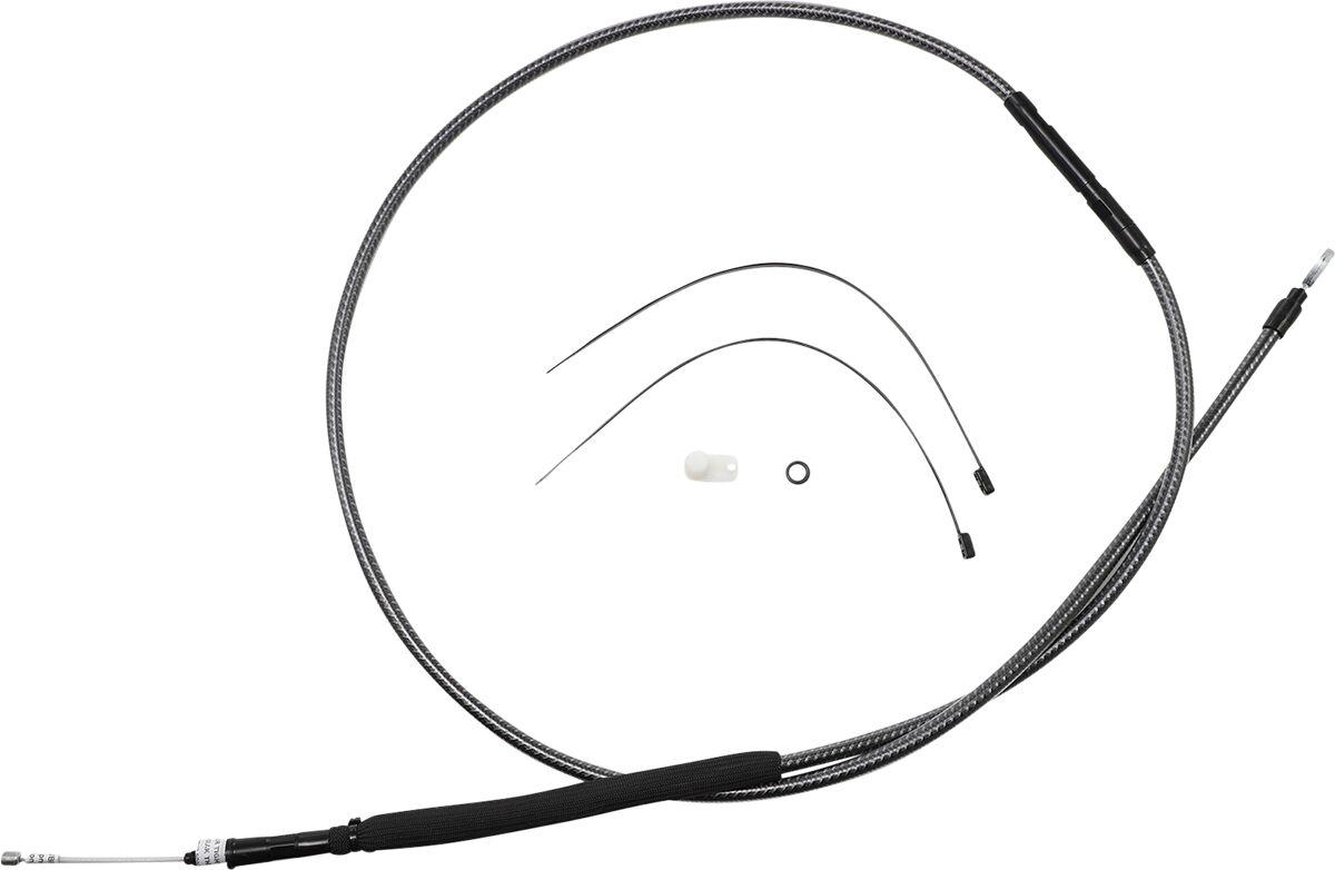722312HE - Magnum Shielding Polished KarbonFibr Clutch Cable For Harley Davidson FLHR 1584 2008 189.5 cm (74-11/16") - Carbon Fiber/Silver