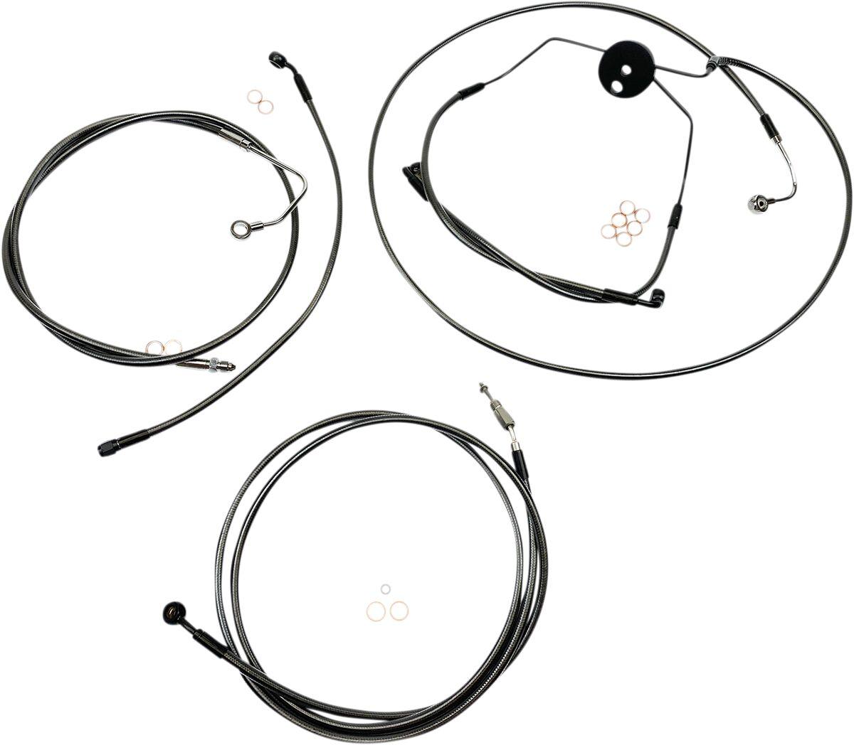 487004 - Magnum Shielding Pearl Designer Handlebar Cable Install Kit For Harley Davidson FLHRSE4 1800 2008 25.5cm (10") - Black