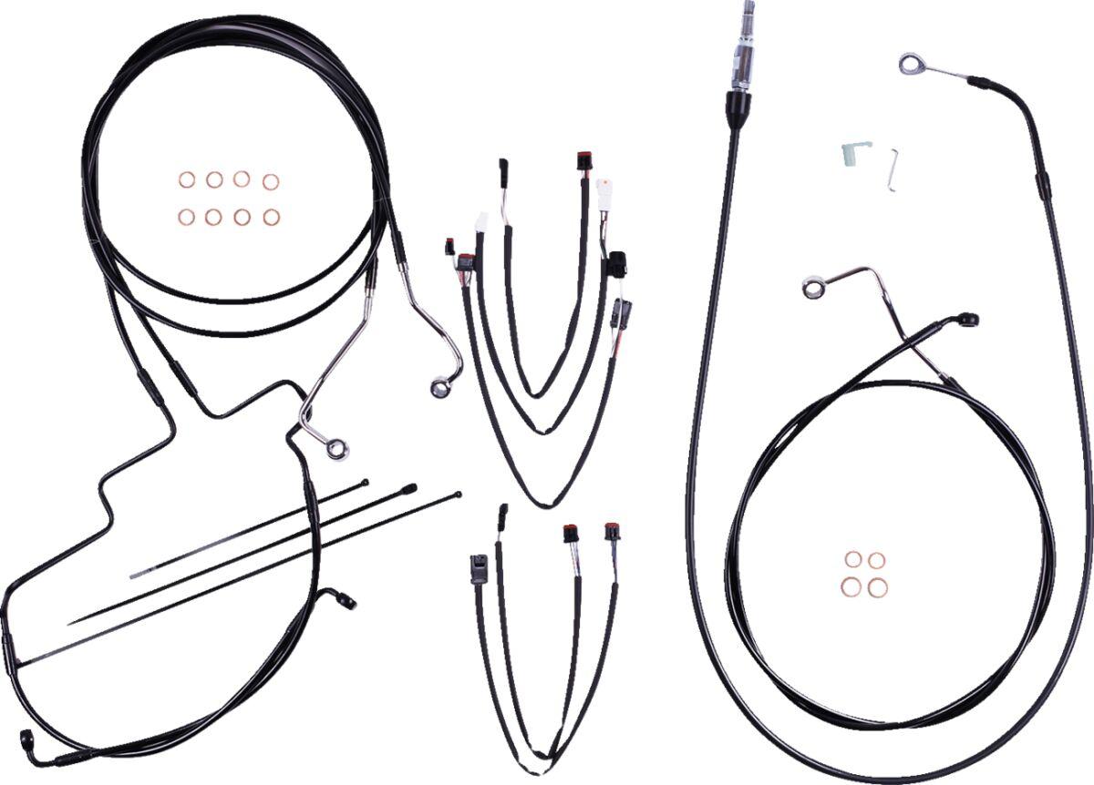 4861192 - Magnum Shielding XR Handlebar Cable Install Kit For Harley Davidson FLH 1868 2021 38 - 43cm (15" - 17") - Black