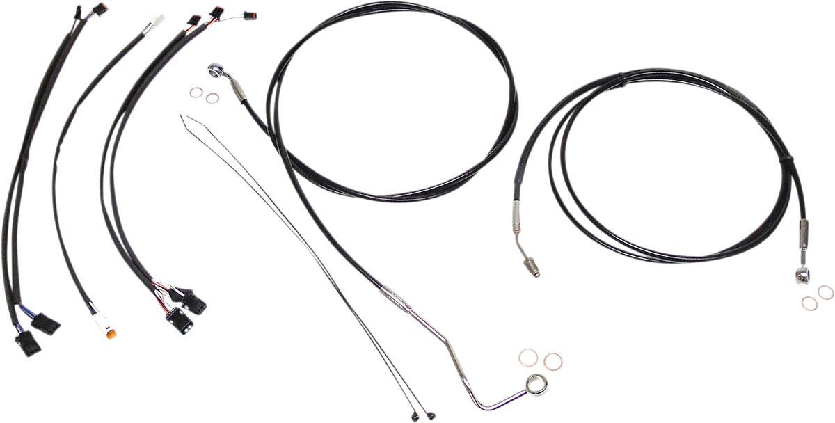 489421 - Magnum Shielding XR Handlebar Cable Install Kit For Harley Davidson FLHRXS 1750 2017-2018 30.5 - 35.5cm (12" - 14") - Black/Chrome
