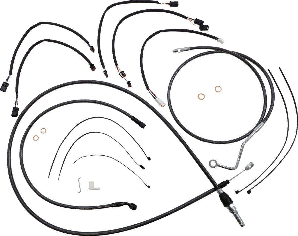 4871132 - Magnum Shielding Pearl Designer Handlebar Cable Install Kit For Harley Davidson FLHRXS 1868 2021-2024 38 - 43cm (15" - 17") - Black