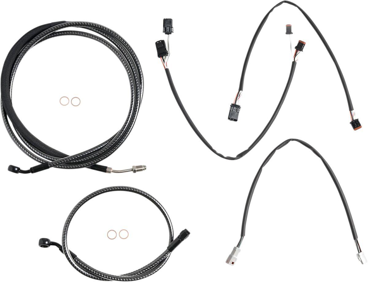787881 - Magnum Shielding KarbonFibr Designer Handlebar Cable Install Kit For Harley Davidson FLTRK 1868 2020 30.5 - 35.5cm (12" - 14") - Carbon Fiber/Silver