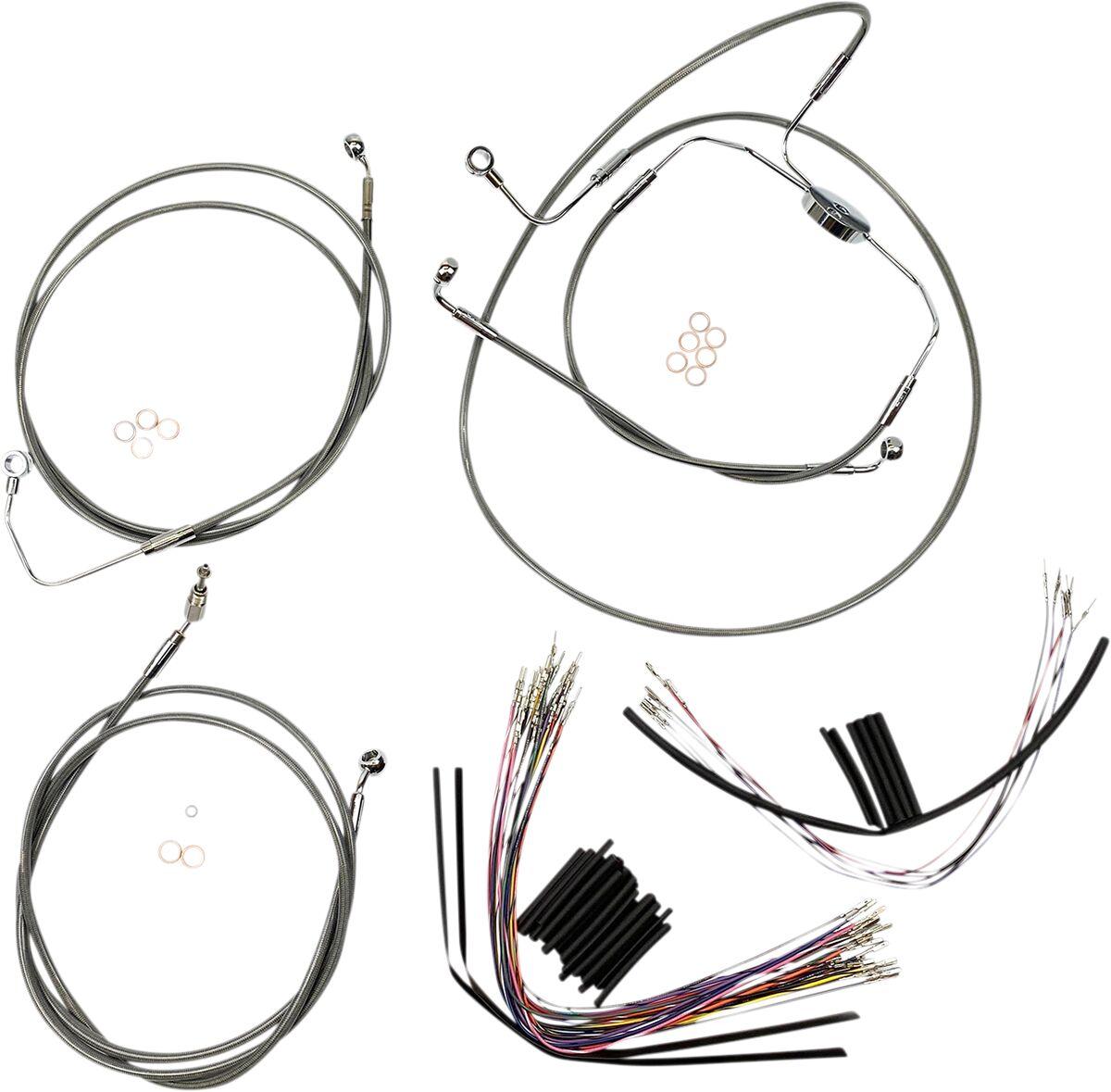 589002 - Magnum Shielding XR Handlebar Cable Install Kit For Harley Davidson FLHRSE4 1800 2008 38 - 43cm (15" - 17") - Chrome/Clear-Coated