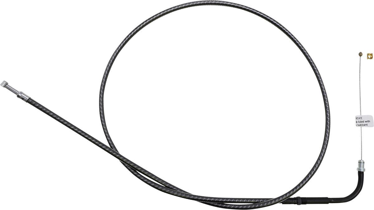 73213 - Magnum Shielding KarbonFibr Braided Throttle/Idle Cable For Harley Davidson FLD 1690 2012-2013 108 cm (42-1/2") - Carbon Fiber/Silver