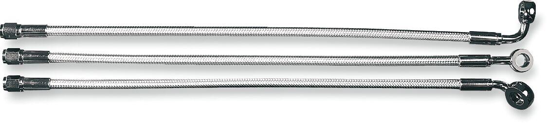 37225 - Magnum Shielding Braided Non-ABS Brake Hose Kit For Harley Davidson FLTRX1690 Front 63.5 cm (25") - Chrome