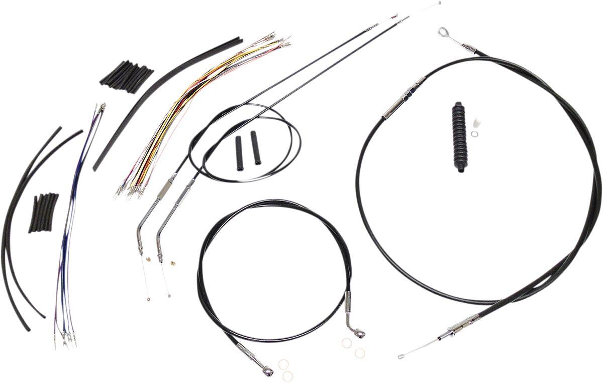 489652 - Magnum Shielding XR Handlebar Cable Install Kit For Harley Davidson XL 1200 C 2007-2013 25.5 - 30.5cm (10" - 12") - Black/Chrome