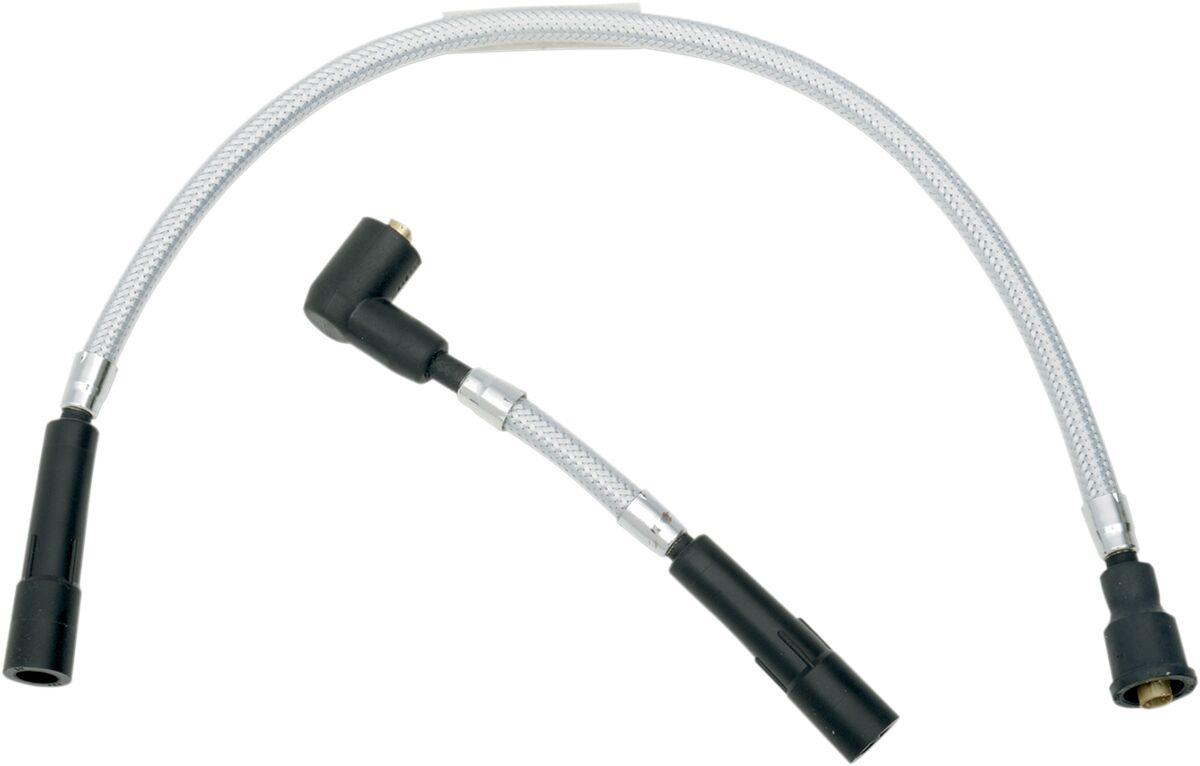 3043C - Magnum Shielding Braided Spark Plug Wire For Harley Davidson XL 1200 C 2007-2020 184 mm (7-1/4")/51.5 cm (20-1/4") - Silver