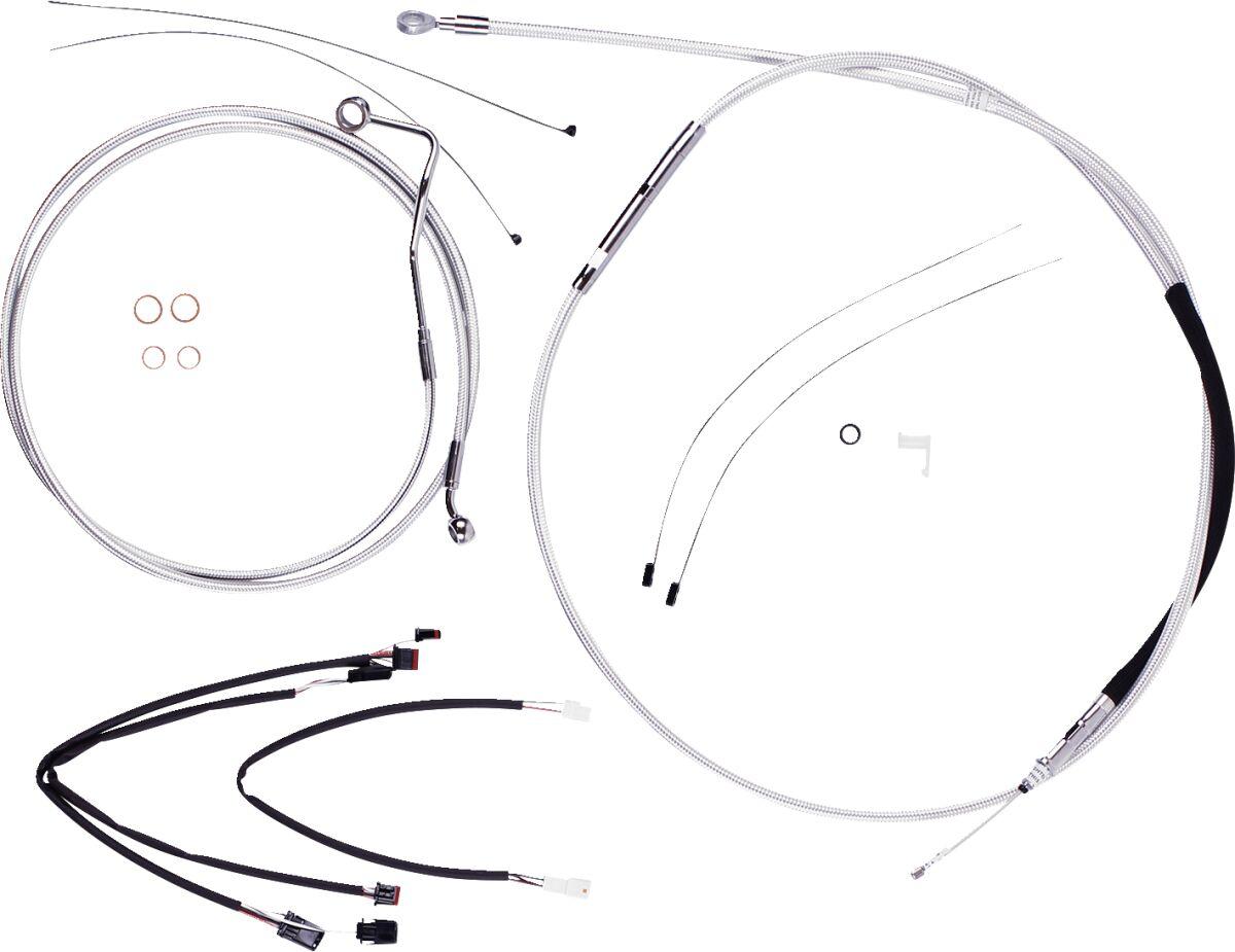 387982 - Magnum Shielding Sterling Chromite II Designer Handlebar Cable Install Kit For Harley Davidson FLTRK 1868 2021-2024 38 - 43cm (15" - 17") - Chrome/Clear-Coated