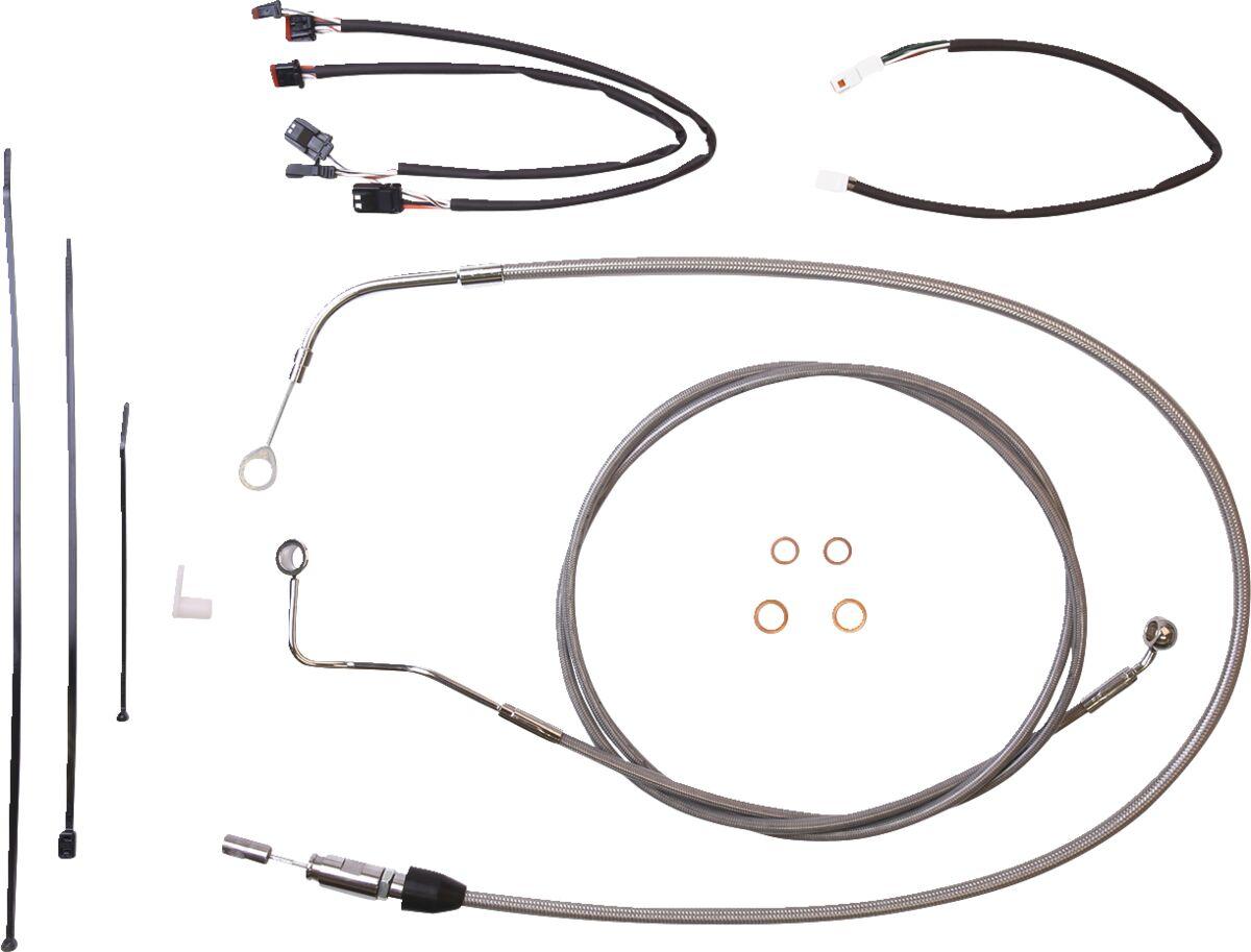 5891171 - Magnum Shielding XR Handlebar Cable Install Kit For Harley Davidson FLH 1868 2021 30.5 - 35.5cm (12" - 14") - Chrome/Clear-Coated