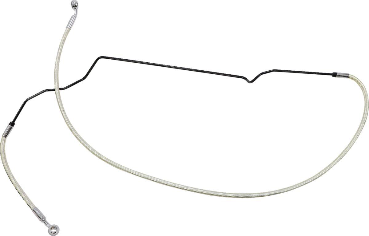 AS375037 - Magnum Shielding Braided Front Upper Brake Hose For Indian Scout 60 2021-2022 +15.2 cm (6")/+20.3 cm (8") - Chrome/Sterling Chromite® II