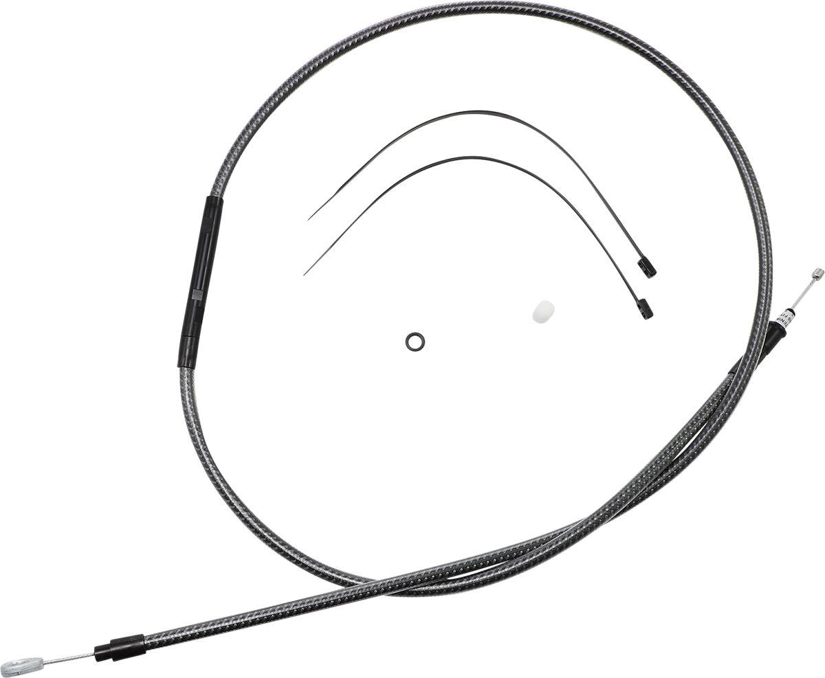 72258HE - Magnum Shielding Polished KarbonFibr Clutch Cable For Harley Davidson XL 1200 C 2011-2017 160 cm (63") - Carbon Fiber/Silver