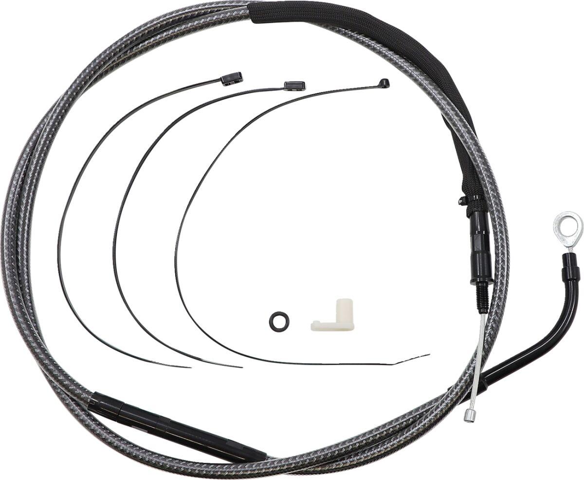 72364HE - Magnum Shielding Polished KarbonFibr Clutch Cable For Harley Davidson FLH 1868 2021 177 cm (69-3/4") - Carbon Fiber/Silver