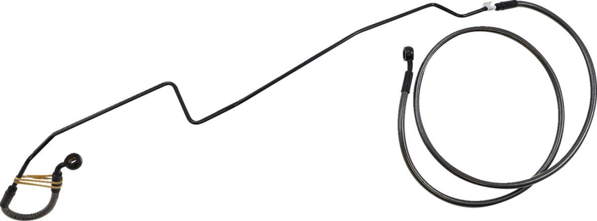 AS475144 - Magnum Shielding Braided Brake Hose For Indian Challenger 108 2020-2022 Front +10.2 cm (4") - Black/Black Pearl