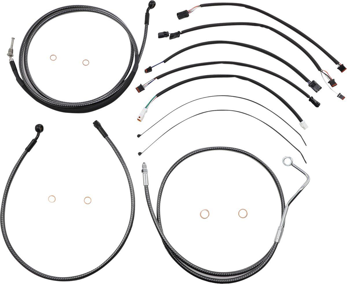 787422 - Magnum Shielding KarbonFibr Designer Handlebar Cable Install Kit For Harley Davidson FLHRXS 1750 2017-2018 38 - 43cm (15" - 17") - Carbon Fiber/Silver