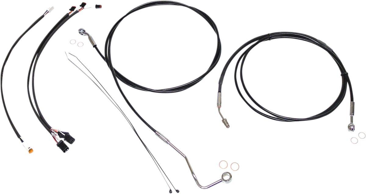 489932 - Magnum Shielding XR Handlebar Cable Install Kit For Harley Davidson FLHR 1750 2021-2022 38 - 43cm (15" - 17") - Black/Chrome