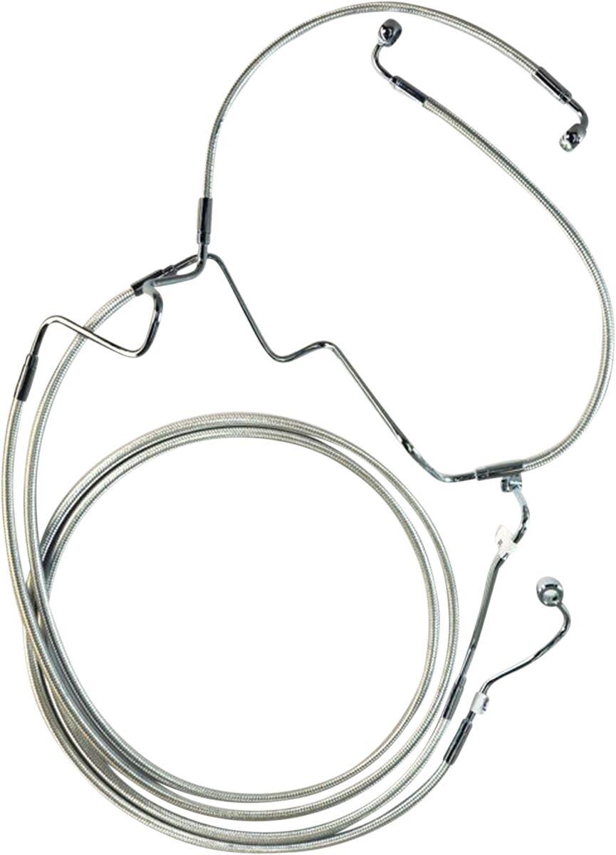 AS370164 - Magnum Shielding Designer Series Extended ABS Touring Lower Brake Hose Kit For Harley Davidson FLH 1868 2021 Front/Lower - Chrome/Sterling Chromite® II