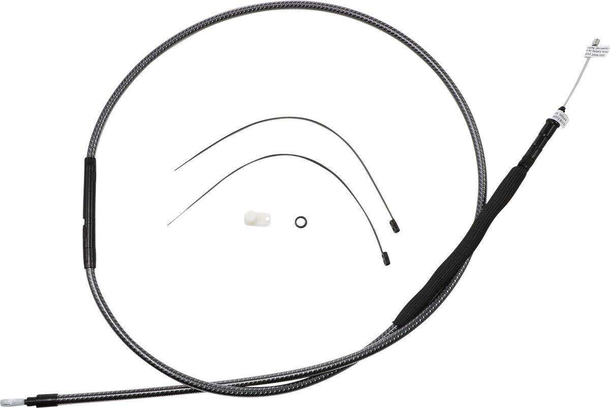 722310HE - Magnum Shielding Polished KarbonFibr Clutch Cable For Harley Davidson FLHR 1584 2008 184.5 cm (72-11/16") - Carbon Fiber/Silver