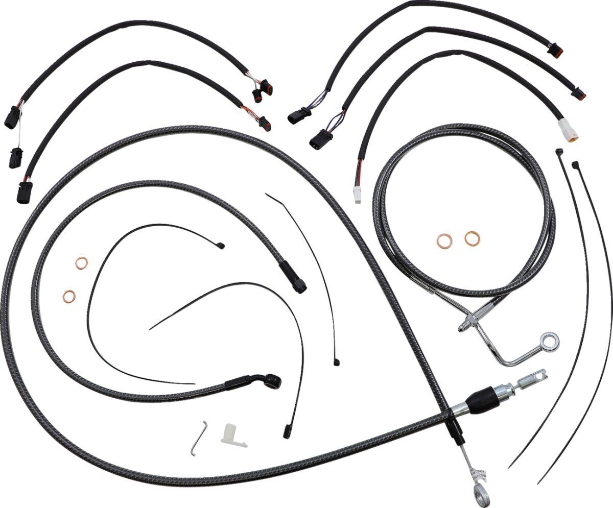7871132 - Magnum Shielding KarbonFibr Designer Handlebar Cable Install Kit For Harley Davidson FLHRXS 1868 2021-2024 38 - 43cm (15" - 17") - Carbon Fiber/Silver