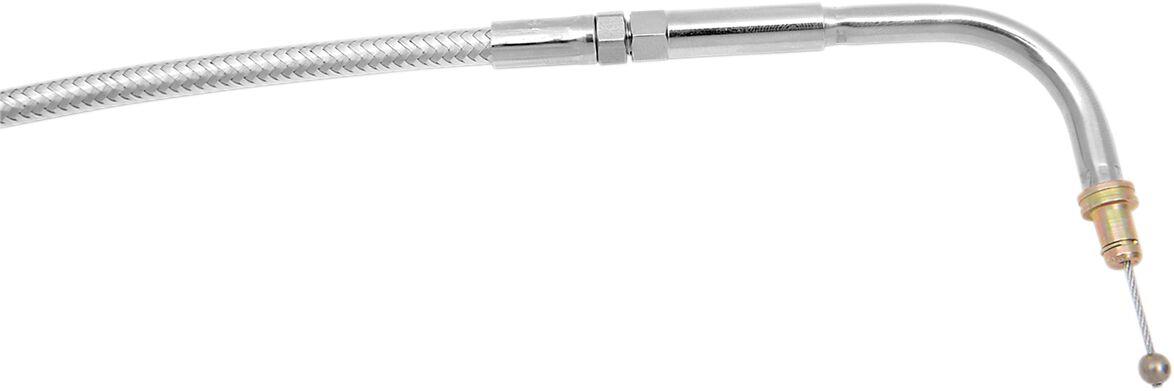 5422 - Magnum Shielding Polished Braided Throttle/Idle Cable For Harley Davidson FLD 1690 2012-2013 108 cm (42-1/2") - Silver