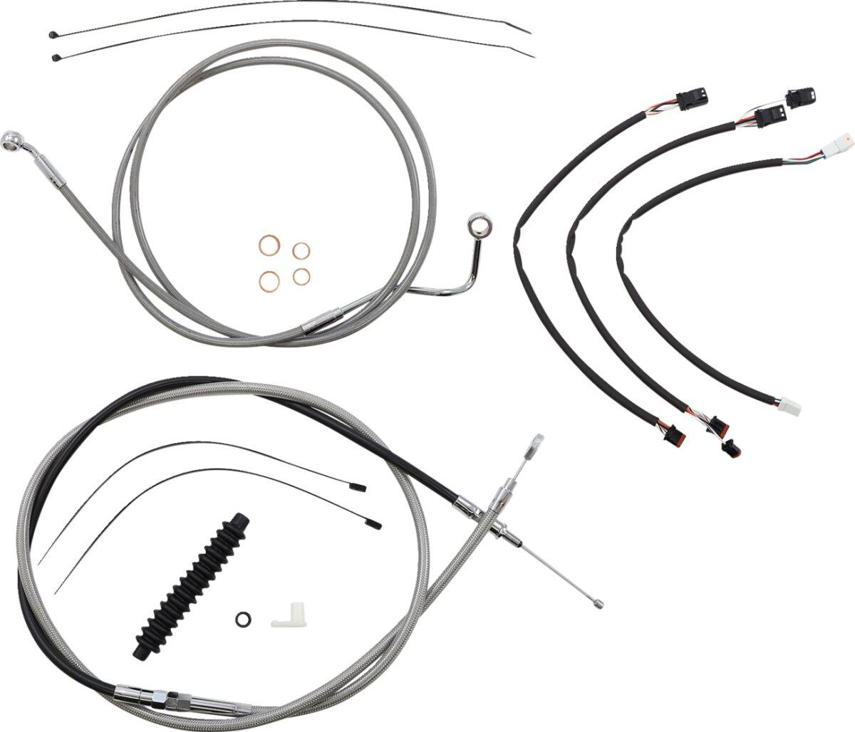 589981 - Magnum Shielding XR Handlebar Cable Install Kit For Harley Davidson FLTRK 1868 2021-2024 30.5 - 35.5cm (12" - 14") - Chrome/Clear-Coated